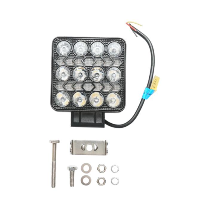 Proiector patrat LED cu DRL 9-80V, 36W alb-galben, carcasa aluminiu 103x103x38mm IP67 [4]