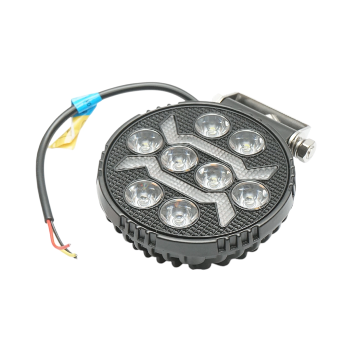 Proiector rotund LED cu DRL 9-80V, 17W alb-galben, carcasa aluminiu 108x108x38mm IP67 [2]