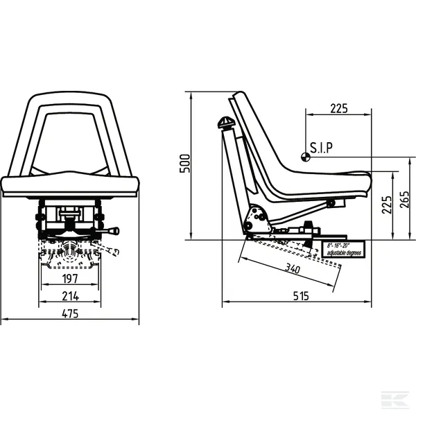 Scaun din PVC cu suspensie mecanica, negru [4]