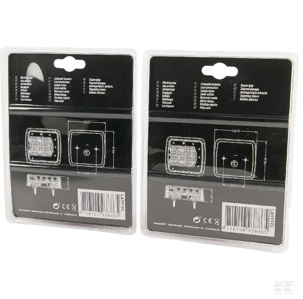 Set lampi spate LED patrata 12-24V 106,4x98,8x106,5 mm [4]