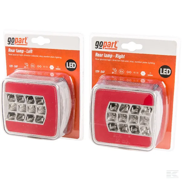 Set lampi spate LED patrata 12-24V 106,4x98,8x106,5 mm [3]