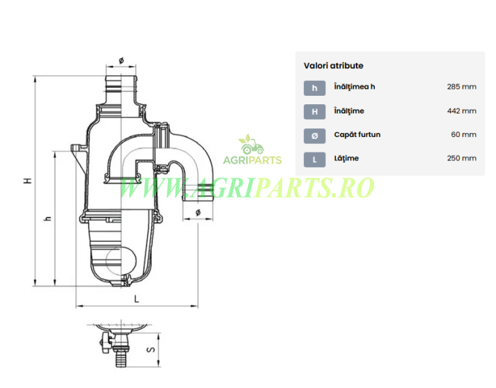 Sifon separator 60 mm, pentru vidanja [2]