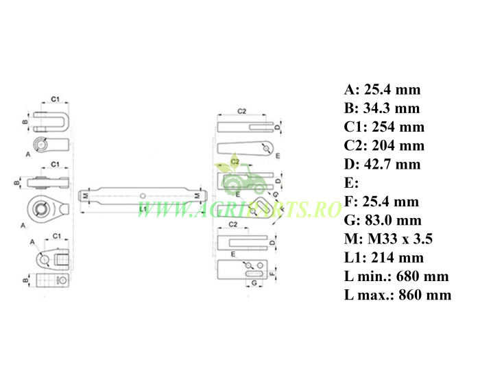 Tirant vertical pentru John Deere - AL159543 [3]