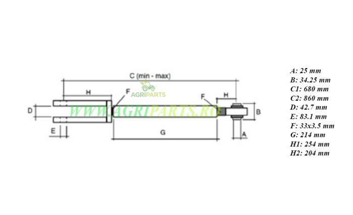 Tirant vertical pentru John Deere - AL159543 [2]
