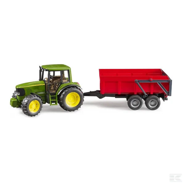 Tractor John Deere 6920 cu remorca basculabila rosie [3]