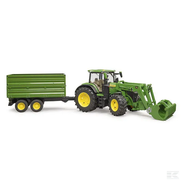 Tractor John Deere 7R 350 cu incarcator frontal si remorca [2]