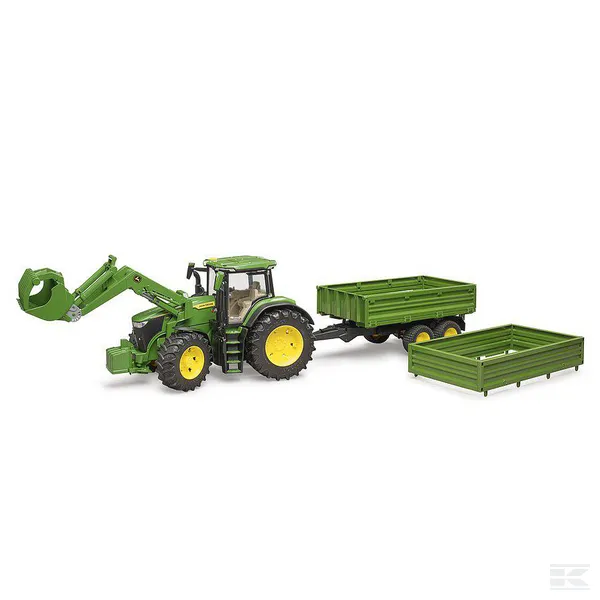 Tractor John Deere 7R 350 cu incarcator frontal si remorca [5]
