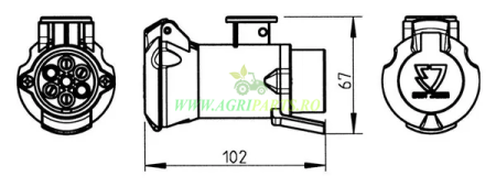 Adaptor scurt 7-13 pini pentru priza remorca [4]
