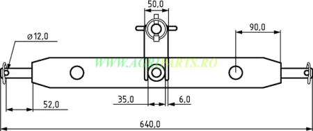 Bara tractare in 3 puncte, pentru tractoare mici, putere max. 30 CP, categoria 1[...] [1]