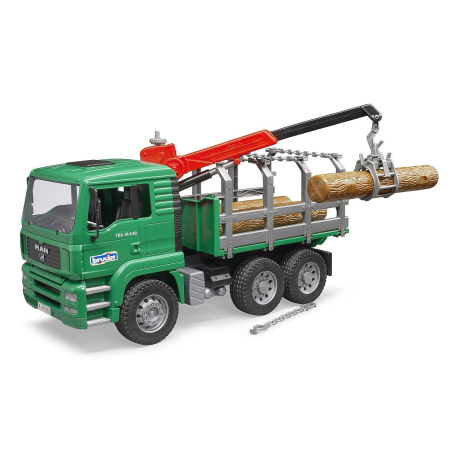 Utilaje pentru constructii - Camion forestier MAN cu macara de incarcare - Bruder 02769