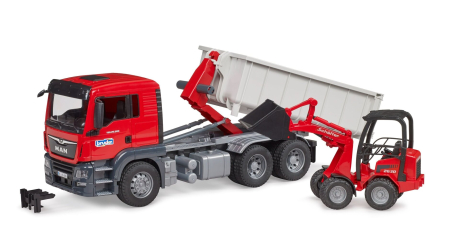 Utilaje pentru constructii - Camion MAN TGS cu container si incarcator Schaffer