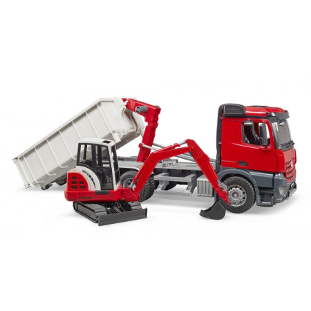 Camion Mercedes-Benz Arocs cu mini-excavator Schaeff [1]