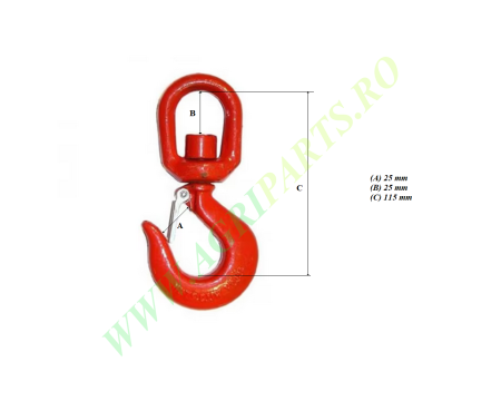 Carlig de ridicare certificat pana la 1000 Kg, rotativ, cu siguranta [1]