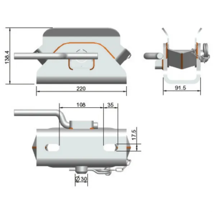 Cupla remorca SBR-80, sarcina max. 8000 kg, pentru remorcile fara cadru rotativ [3]