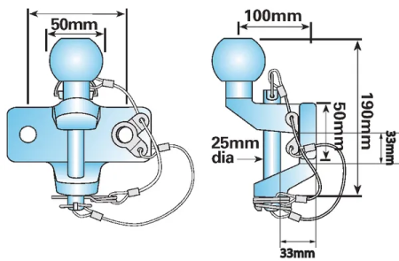 Cupla remorcare cu bila si bolt, sarcina maxima 3500 Kg [1]