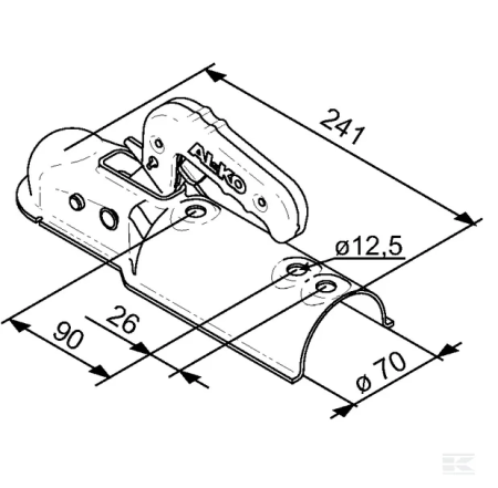 Cuplaj cu bila remorcare AK7/C PLUS, sarcina max. 750 Kg, ax 70 mm [1]