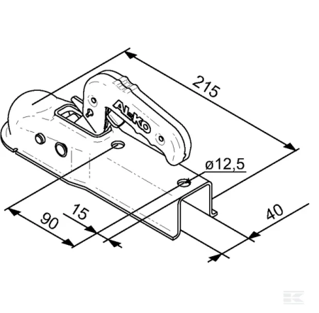 Cuplaj cu bila remorcare AK7/I PLUS, sarcina max. 750 Kg, ax 40 mm [1]