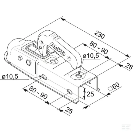 Cuplaj cu cap sferic AK7VE Plus, sarcina max. 750 Kg, ax 60 mm [2]