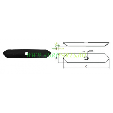 Piese cultivator - Dalta arc dirita 40*6*195 VRFD6
