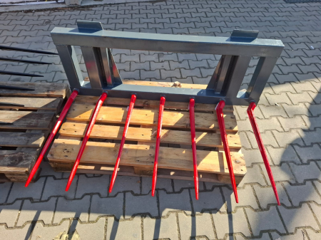 Utilaje - Furca gunoi grajd, cu 7 dinti, prindere Euro, pentru incarcator frontal