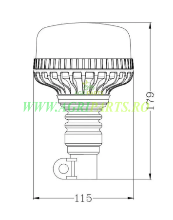 Girofar LED 12/24V 17W montare pe stalp DIN EMC [1]