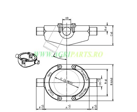 Inel fixare cilindru hidraulic D3 124mm [5]