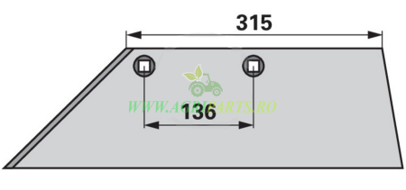 Lama brazdar pentru plug Lemken SB45P, 3352231 - H2000: stanga [1]