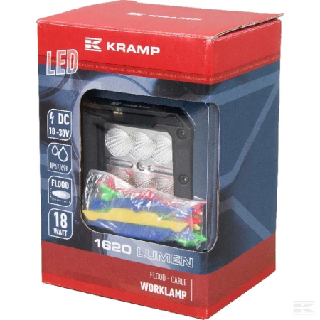 Lampa de lucru LED 18W 1620lm patrata 10-30V 81x76x78mm tip flood [8]