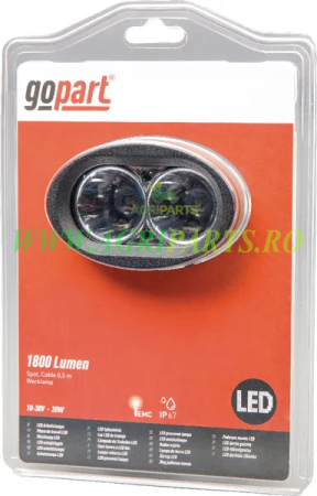 Lampa de lucru LED 20W 1800lm ovala 12/24V 96x72x79mm, tip spot 2 LED-URI [3]