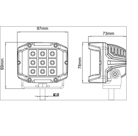 Lampa de lucru LED 30W 2850lm patrata 10/30V 89x97mm [1]