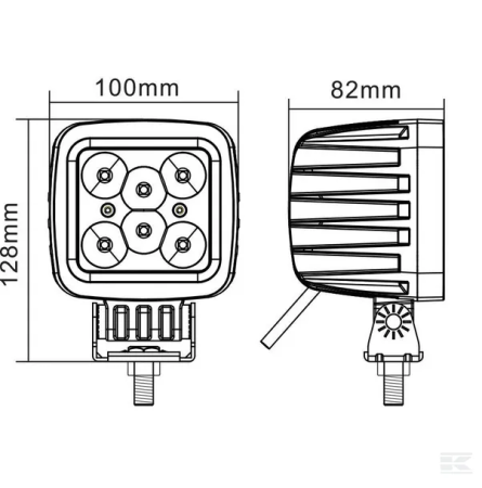 Lampa de lucru LED 42W 3780lm patrata 10/30V 100mm tip spot 6 LED-uri [4]