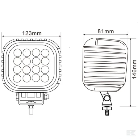 Lampa de lucru LED 48W 4000lm patrata 10-30V 123x81x123mm tip spot [3]