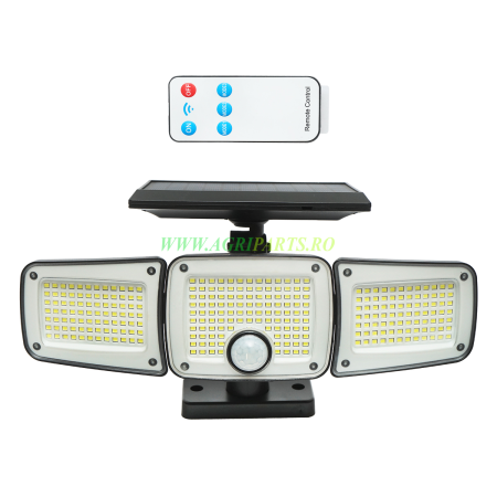 Electrice - Lampa LED 2700 lm cu panou solar telecomanda si baterie 2400mAh, IP65
