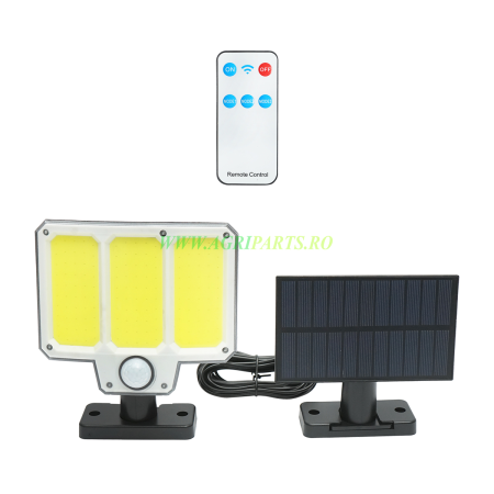 Electrice - Lampa LED cu panou solar telecomanda si baterie 1500mAh, IP65