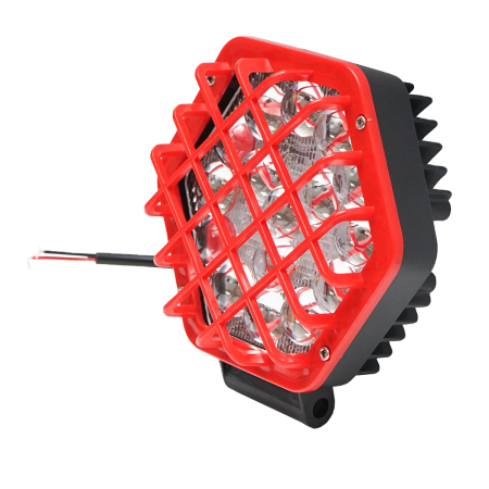 Electrice - Lampa proiector cu grilaj plastic rosu tip spot, 16 leduri, DC 10-80V 48W unghi [...]
