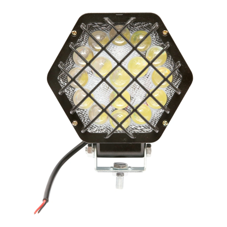 Electrice - Lampa proiector hexagonal cu lumina alba si grilaj 16 LED-uri 12/24V, 125mm