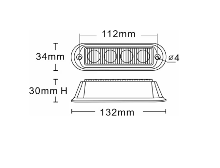 Lampa semnalizare, galbenă cu 4 LED-uri [3]