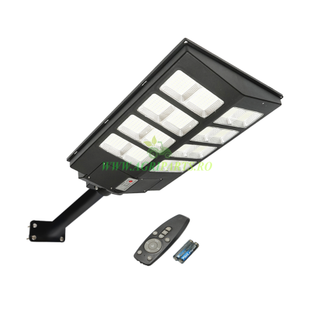 Accesorii - Lampa solara LED 300W iluminat stradal 6500K cu panou solar, telecomanda, senzor[...]