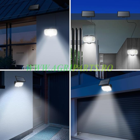 Lampa solara LED cu panou 0.8W de perete, baterie 3.7V, 1200mAh si senzor de mis[...] [5]