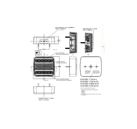 Lampa spate LED patrata 12-24V 100x40x100 mm [4]