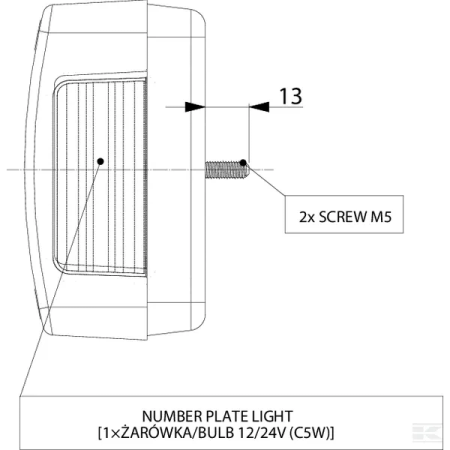 Lampa spate stanga, bec halogen, 12/24V [3]
