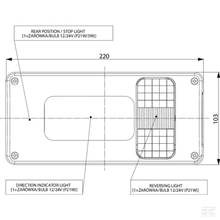 Lampa spate stanga, bec halogen, 12/24V [2]
