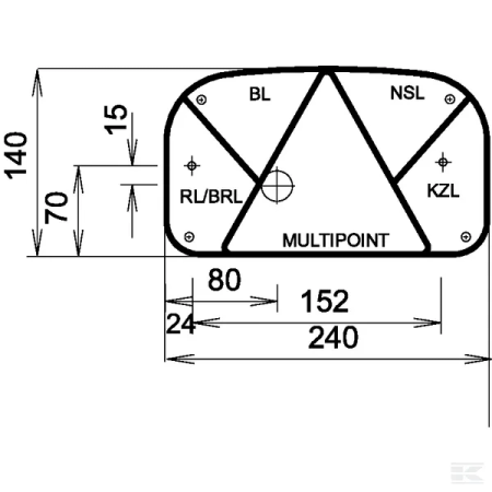 Lampa spate stanga, bec halogen, Multipoint 2, 12V [1]