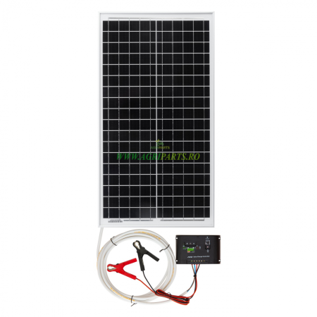 Zootehnie - Panou solar monocristalin cu puterea de 30 W, cu regulator de incarcare solar PW[...]