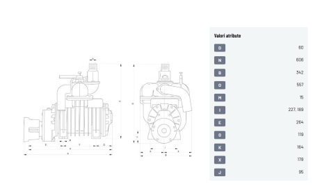 Pompa de vacuum vidanja, standard, Battioni Pagani MEC 4000M 4350 l/min [4]