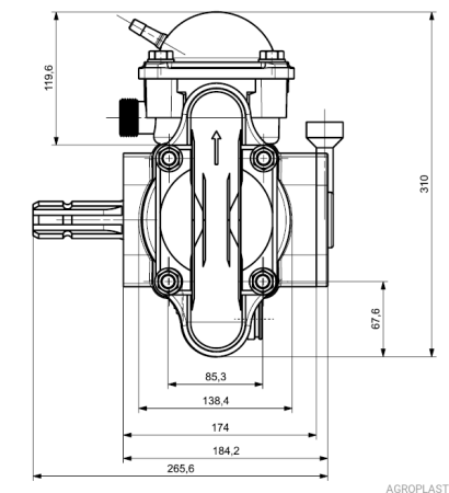 Pompa instalatie erbicidat cu membrana si piston P100, carcasa aluminiu,  pentru[...] [3]