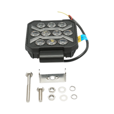 Proiector patrat LED cu DRL 9-80V, 17W alb-galben, carcasa aluminiu 107x107x33mm IP67 [1]