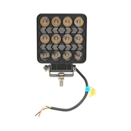 Electrice - Proiector patrat LED cu DRL 9-80V, 36W alb-galben, carcasa aluminiu 103x103x38mm IP67