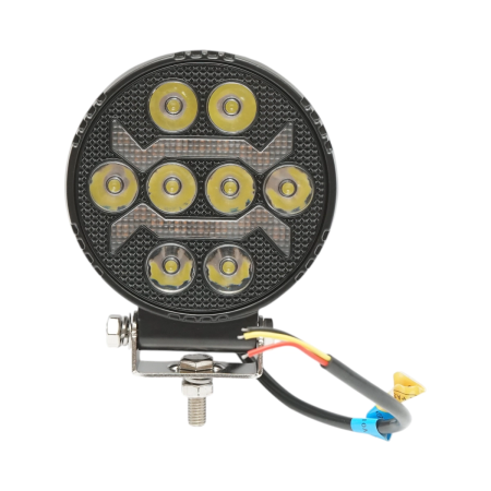 Electrice - Proiector rotund LED cu DRL 9-80V, 17W alb-galben, carcasa aluminiu 108x108x38mm IP67