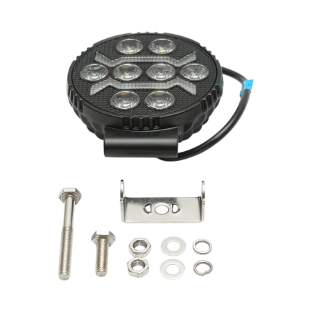 Proiector rotund LED cu DRL 9-80V, 17W alb-galben, carcasa aluminiu 108x108x38mm IP67 [3]
